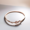 Crescent Drop Bracelet in rose gold plated 925 sterling silver on white background
