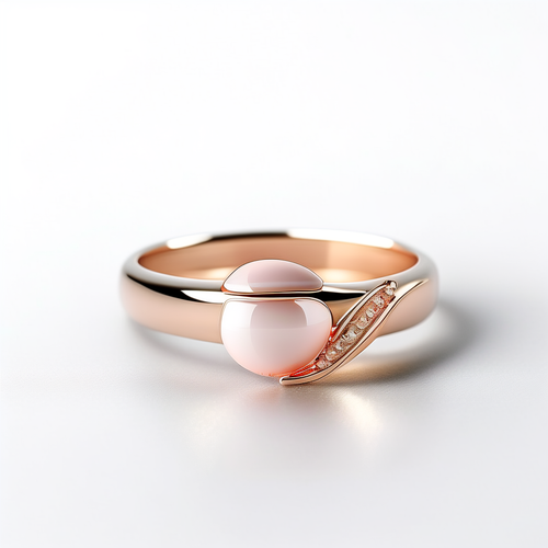Blush Dot Open Ring in rose gold plated 925 sterling silver on white background