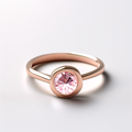 Rose Quartz Dot Ring in rose gold plated 925 sterling silver on white background