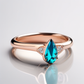 Mist Blue Cuff in rose gold plated 925 sterling silver on white background