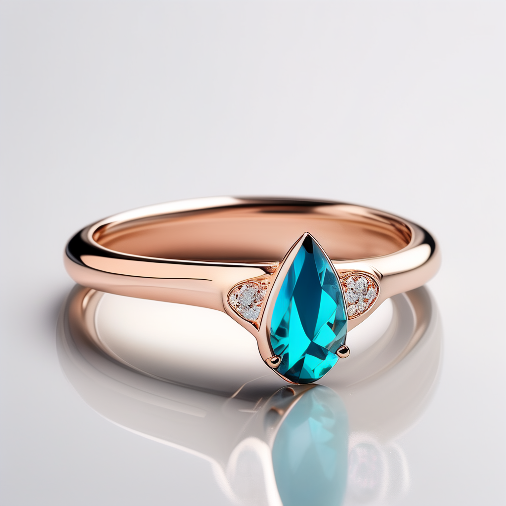 Mist Blue Cuff in rose gold plated 925 sterling silver on white background