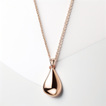 Teardrop Sparkle Pendant Necklace in rose gold plated 925 sterling silver on white background