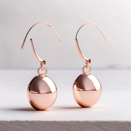 Blush Bud Oval Drop Earrings in rose gold plated 925 sterling silver on white background