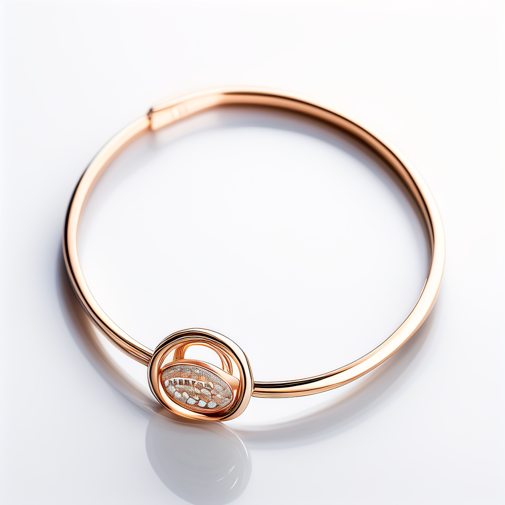 Single Pearl Whisper Bangle in rose gold plated 925 sterling silver on white background