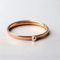 Single Pearl Fine Cuff in rose gold plated 925 sterling silver on white background