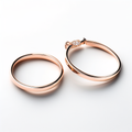 Fine Wire Cuff in rose gold plated 925 sterling silver on white background