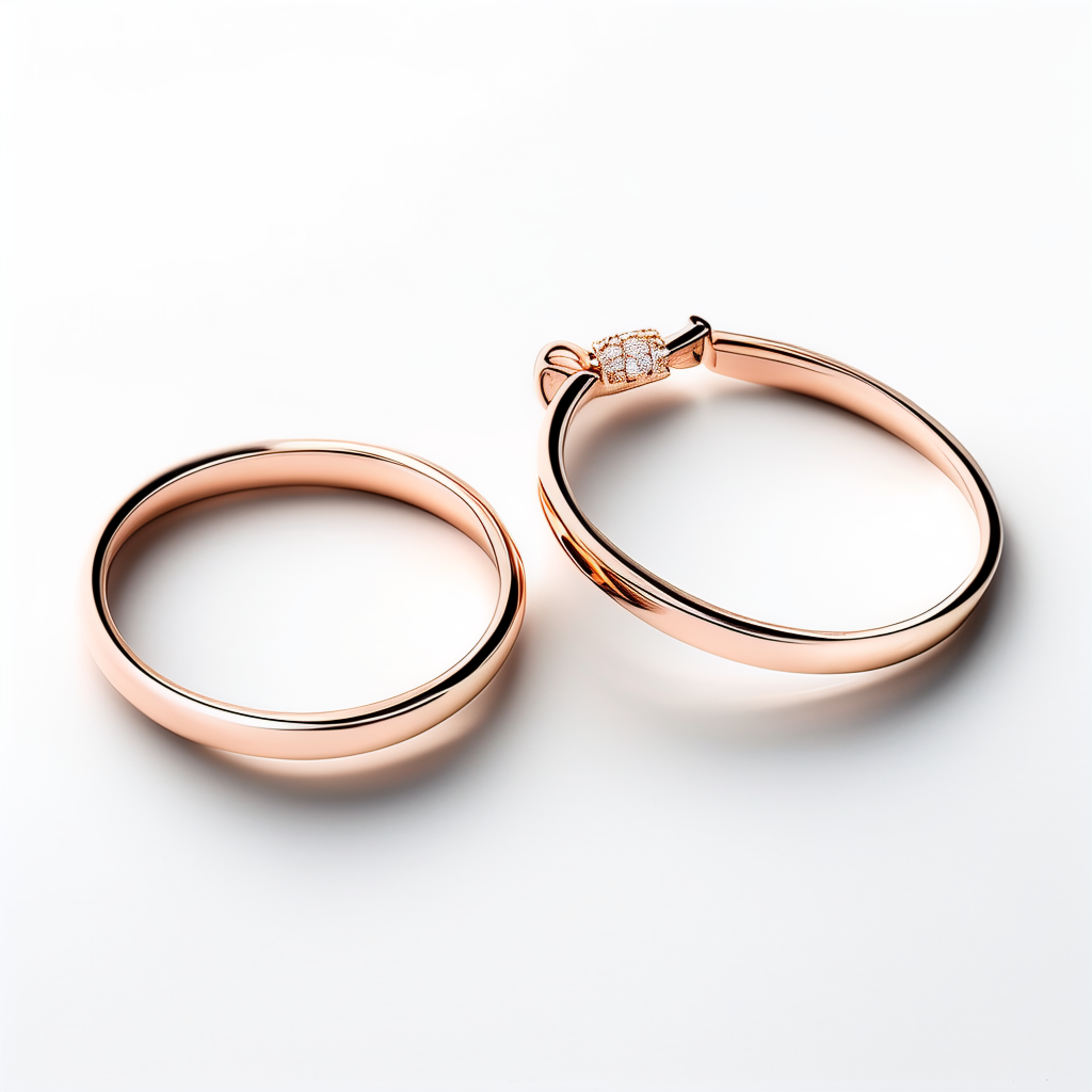 Fine Wire Cuff in rose gold plated 925 sterling silver on white background