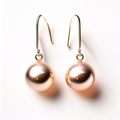 Blush Pearl Hook in rose gold plated 925 sterling silver on white background