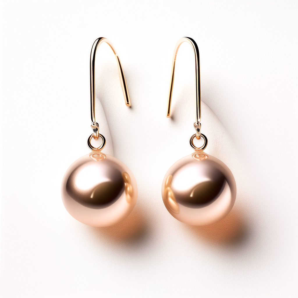 Blush Pearl Hook in rose gold plated 925 sterling silver on white background